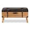 Baxton Studio Amena Rustic Transitional Dark Brown PU Leather and Oak Finished Wood Large Storage Ottoman 182-11739-Zoro - alternate 6